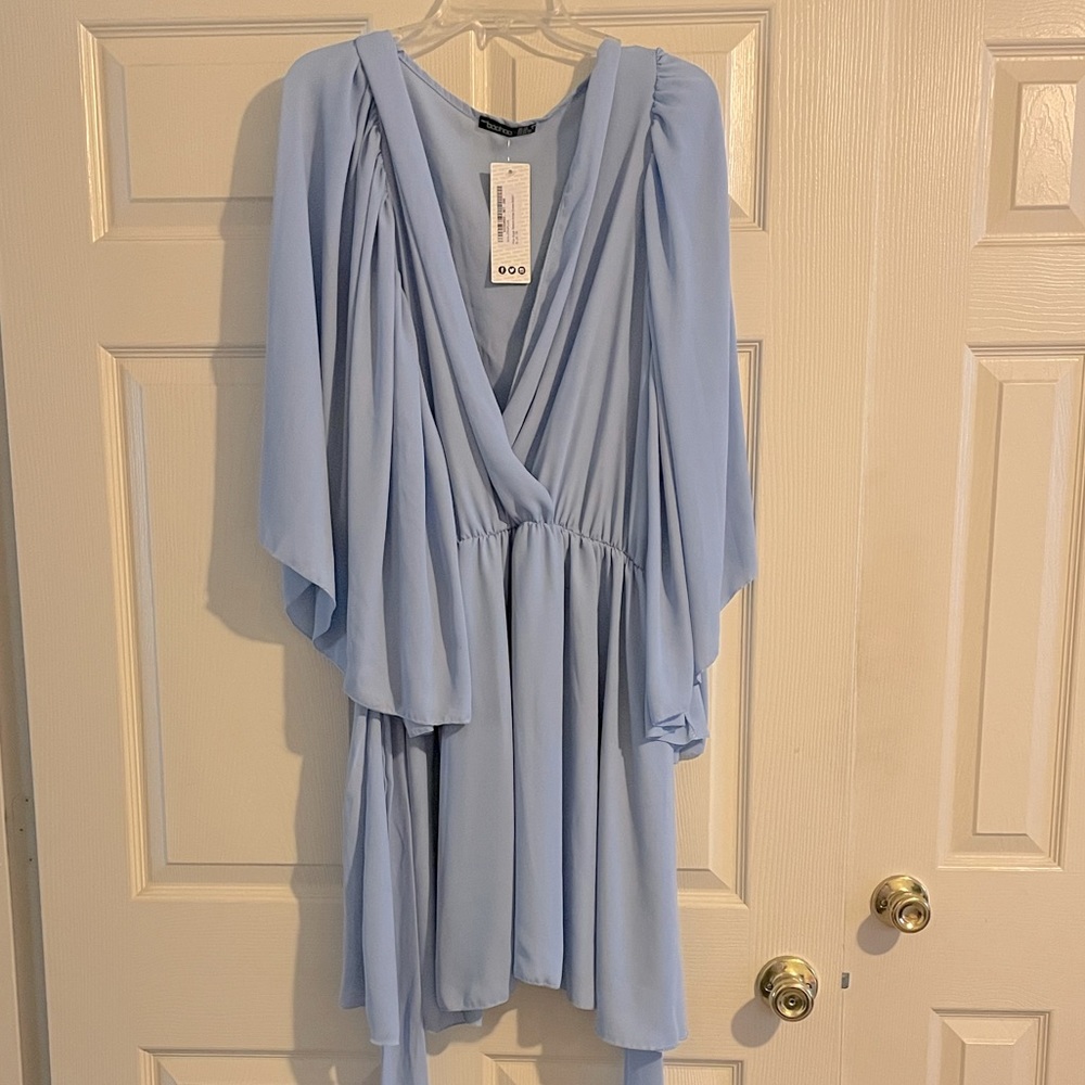 Angel Sleeve Wrap Dress